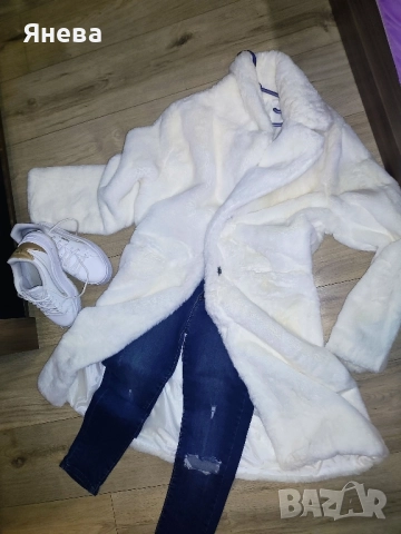 Ново дамско пухено палто+Подарък пухен шал, снимка 12 - Якета - 52025614