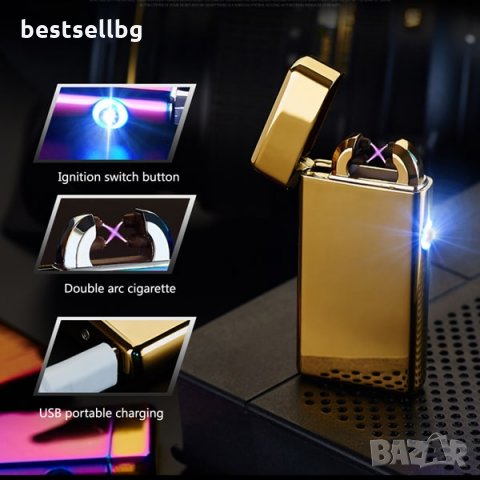 Луксозна ветроустойчива електронна запалка на ток за пури лула подарък, снимка 1 - Запалки - 29092439