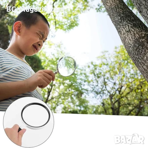 Голяма стъклена увеличителна ръчна лупа с дръжка за четене на книги 3X увеличение голям диаметър , снимка 4 - Други инструменти - 50920282