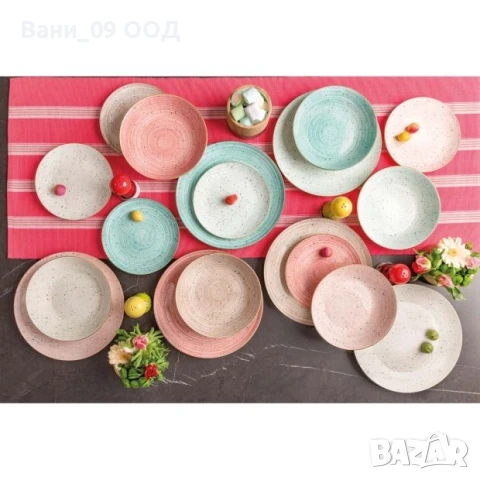 Сервиз за хранене в пастелми цветове