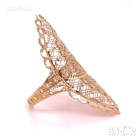 Златен дамски пръстен 2,58гр. размер:58 14кр. проба:585 модел:37061-1, снимка 3 - Пръстени - 53286197