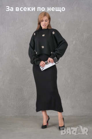 Дамска Рокля С Пуловер - 4 Цвята Код EN32, снимка 4 - Рокли - 52511356