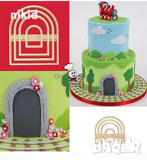 Арка Тунел Врата прозорец рамка пластмасов резец резци форма тесто фондан декор торта, снимка 2 - Форми - 37685444