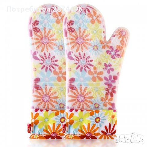 02888 Готварска ръкавица от текстил със силиконово покритие, снимка 5 - Аксесоари за кухня - 35348704