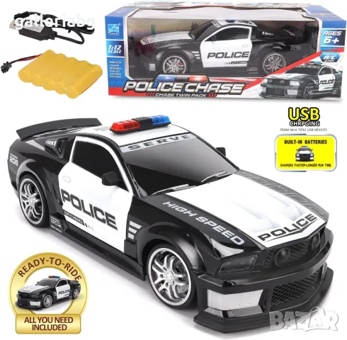 Голяма полицейска кола Ford Mustang с дистанционно управление R/C