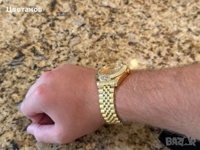 Rolex Datejust 36mm 18k Gold часовник, снимка 8 - Мъжки - 55888125
