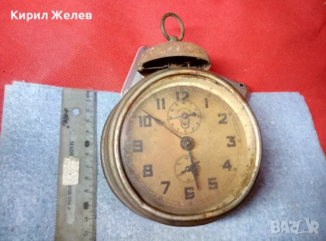 Старинен КОЛЕКЦИОНЕРСКИ НЕМСКИ МЕХАНИЧЕН БУДИЛНИК РЕТРО НАСТОЛЕН ЧАСОВНИК 44041