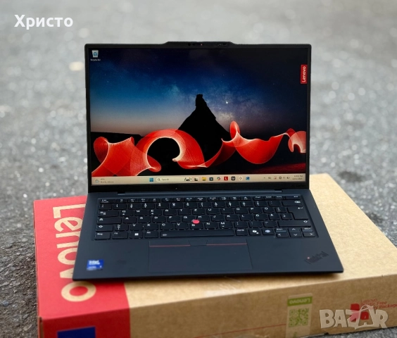 ПЕРФЕКТЕН!!! Лаптоп Lenovo ThinkPad X1 Carbon Gen 13 – Ultra 7, 32GB RAM, 1TB, Touch , снимка 4 - Лаптопи за работа - 52795236