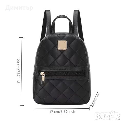 Нова дамска мини раничка в черен цвят, снимка 2 - Чанти - 54327207