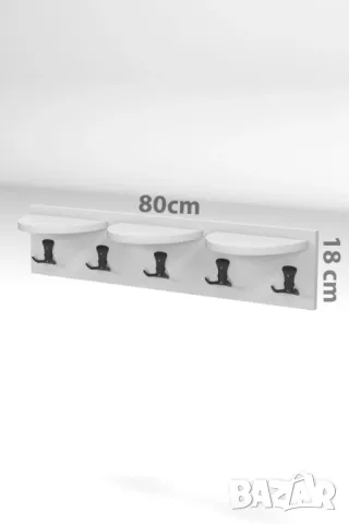 Дървена закачалка за стена - 5 цвята / Стенна закачалка, снимка 6 - Закачалки - 49347471