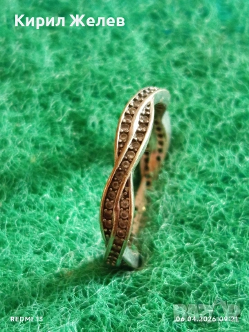 Сребърен пръстен с ювелирно фасетирани кристали майстоска изработка 42498, снимка 3 - Пръстени - 54104491