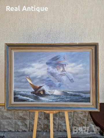 Уникална антикварна авторска майсторска картина масло върху платно 