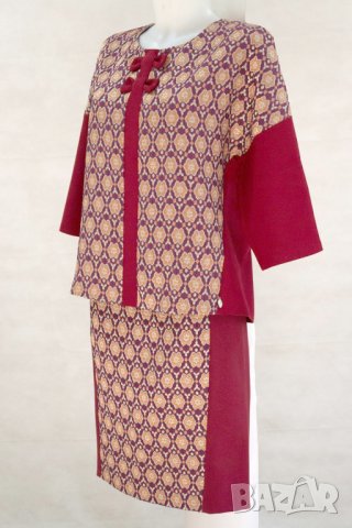 Комплект от пола и блуза в бордо Margo Collection - L, снимка 3 - Костюми - 17281219