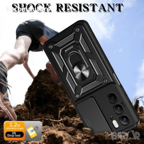 Realme 14x / Realme C75 Удароустойчив Ring Holder Калъф и Протектор, снимка 9 - Калъфи, кейсове - 50767229