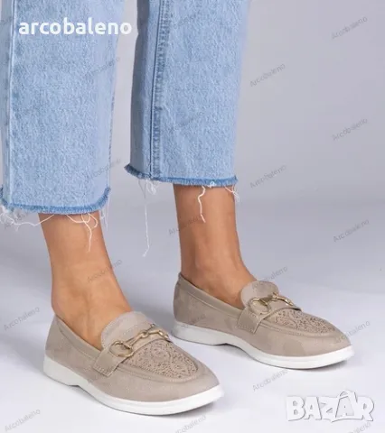 Дамски мокасини от еко велур с кристалчета Minilla, 5цвята , снимка 5 - Дамски ежедневни обувки - 50023459