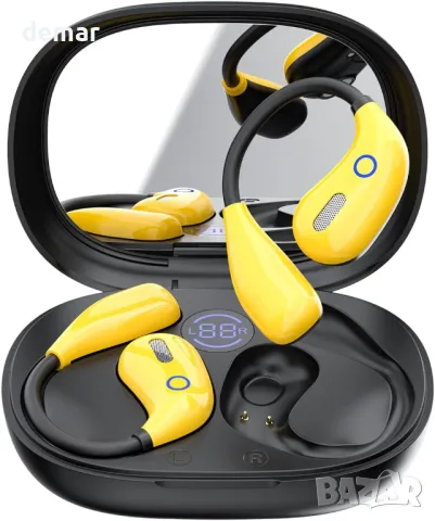 Отворени слушалки Bluetooth 5.4 безжични, с костна проводимост, LED дисплей, калъф за зареждане, снимка 2 - Безжични слушалки - 49879464