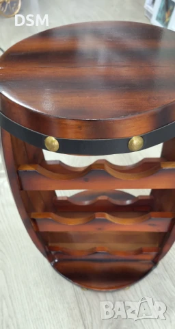 Нова Поставка За 6бр Бутилки Вино  - Бъчва - Дървена Маса 40см, снимка 4 - Маси - 44551226