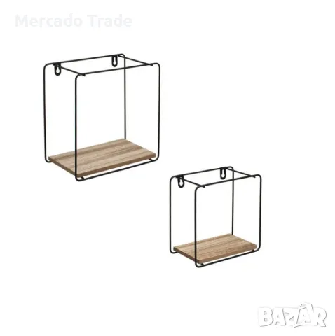 Комплект декоративни рафтове Mercado Trade, За стена, 2бр., Квадратни, снимка 2 - Декорация за дома - 49911861