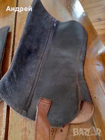 Стар кожени гети, снимка 3 - Други ценни предмети - 47728605