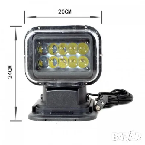 Боен LED фар с дистанционно 50W 12V-24V, снимка 5 - Аксесоари и консумативи - 55865284