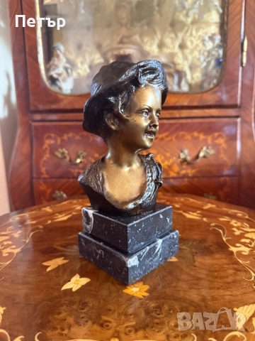 Малък бронзов бюст “Scugnizzo” на Giovanni De Martino , снимка 4 - Антикварни и старинни предмети - 51768421