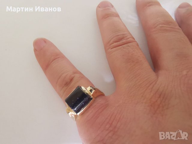 Златен пръстен с авантюрин и циркони , снимка 10 - Пръстени - 38997813
