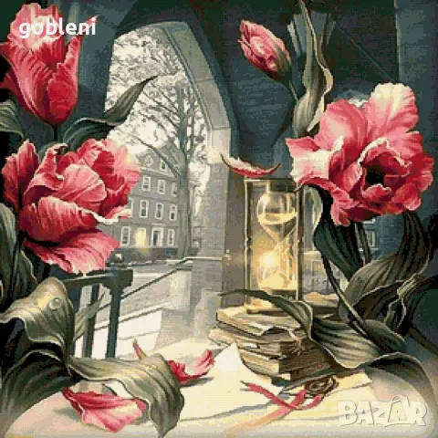 гоблен "МАГИЯТА НА ВРЕМЕТО" Д 46; размери/35*35/см.; 42 цвята; 63 лв., снимка 2 - Гоблени - 47689575