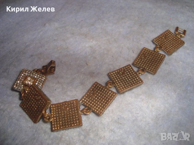 БЛЕСТЯЩА СТАРА ВИНТИДЖ БРОНЗОВА СКЪПОЦЕННА АРТ ДЕКО ГРИВНА с ФАСЕТИРАНИ ПЛАНИНСКИ КРИСТАЛИ 10930, снимка 3 - Антикварни и старинни предмети - 37026743