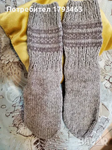 Ръчно плетени мъжки чорапи от вълна размер 42, снимка 1
