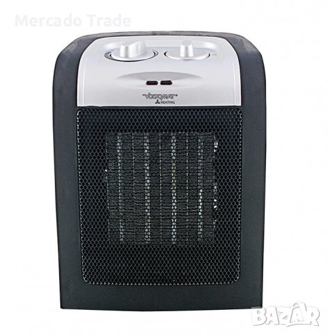 Керамична вентилаторна печка Mercado Trade, 1800W, 2 степени, Черен, снимка 2 - Отоплителни печки - 39650151