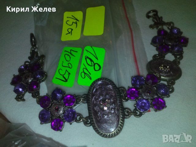 ПОСРЕБРЕНА ВИНТИДЖ ГРИВНА с АМЕТИСТ КАМЪНИ 40951, снимка 7 - Гривни - 29546027