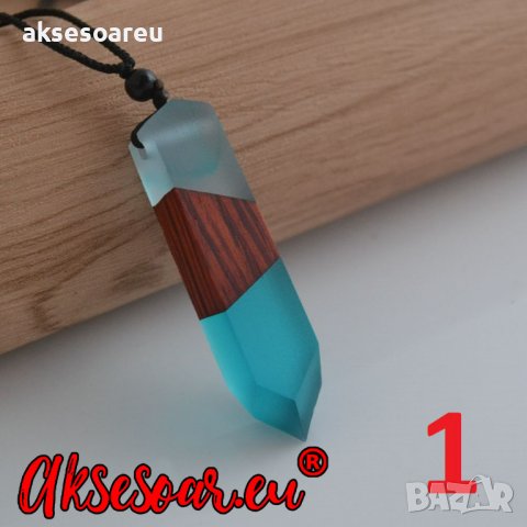 Нова мода дървено бижу дървена висулка смола колие за мъже и жени бижута плетено въже подарък ланец 
