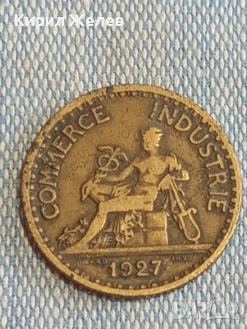 Стара монета 1 франк 1927г. Франция Трета Република за КОЛЕКЦИЯ 41190, снимка 4 - Нумизматика и бонистика - 48763691