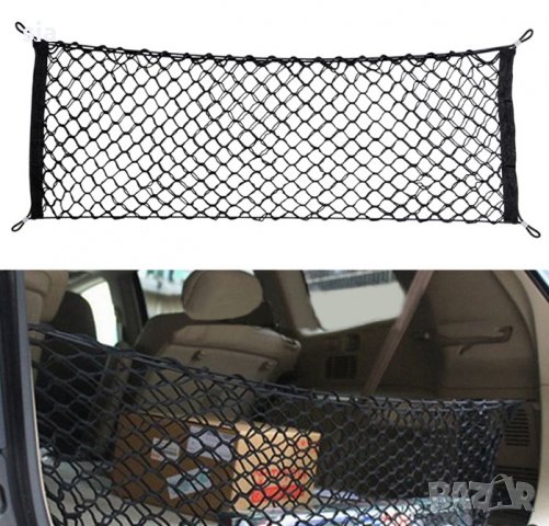 Мрежа за багажник, подходяща за всеки автомобил, камион, 114х61см., снимка 2 - Аксесоари и консумативи - 31704300