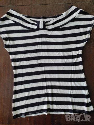 Блуза черно и бяло райе р.S, снимка 1 - Тениски - 42136613