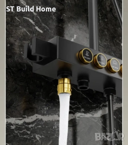 Луксозен комплект от 4 интелигентни душа – Черно & Злато, снимка 5 - Душове - 51694980