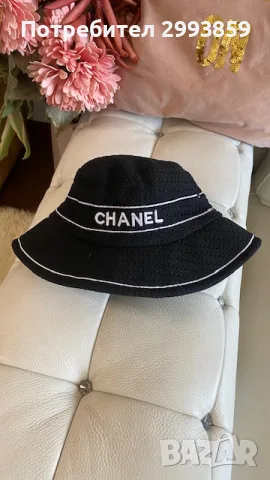 шапка ШАНЕЛ*Chanel bucket hat cotton, снимка 8 - Шапки - 55740531