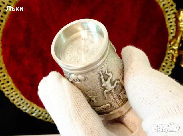 Чаши от калай за ракия Kassack. , снимка 11 - Антикварни и старинни предмети - 37654453