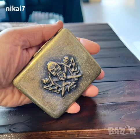 винтидж ретро табакера за цигари 85mm King Sizeх неръждаема стомана, снимка 4 - Подаръци за мъже - 27206166