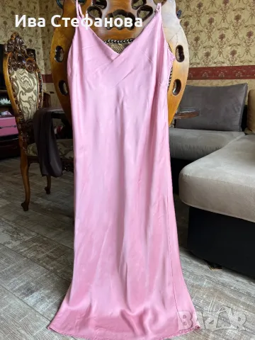 Нова нежна парти коктейлна розова сатен сатенена елегантна рокля Mohito , снимка 7 - Рокли - 50243463