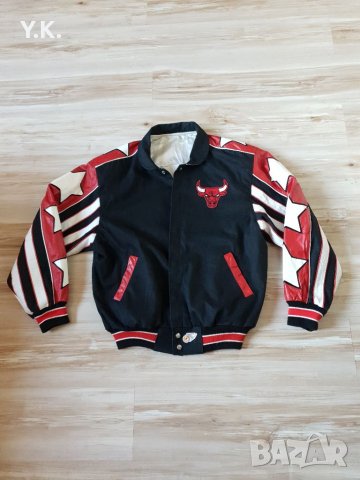 Оригинално мъжко двулицево яке Chicago Bulls NBA Disigned by Jeff Hamilton 