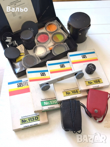 Фотографски аксесоари – филтри за обективи, за фенери и копирни, пръстени, лайсна, цепачка и други