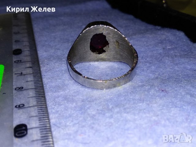 КРАСИВ КЛАСИЧЕСКИ АРИСТОКРАТИЧЕН ПРЪСТЕН от ПОСРЕБРЕНА БЛАГОРОДНА СТОМАНА с ПОЛИРАН КРИСТАЛ 17646, снимка 13 - Пръстени - 39976872