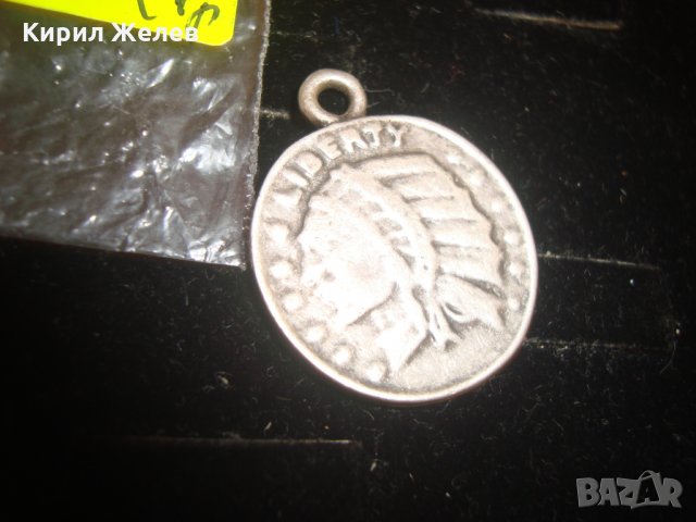 ПОСРЕБРЕН ИНДИАНЕЦ МЕДАЛЬОН - МОНЕТА ДОЛАР 4437, снимка 5 - Колиета, медальони, синджири - 30523551