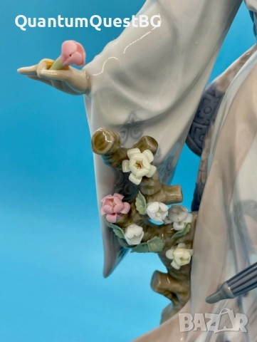 Lladro Spain Japanese Geisha “Teruko” w/ Folded Parasol “Гейшата”, снимка 8 - Статуетки - 52830312