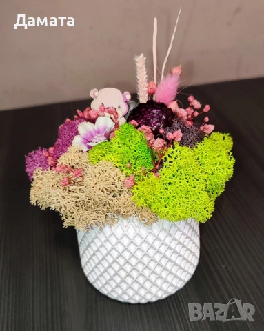 Многоцветни кашпи със скандинавски мъх , снимка 8 - Декорация за дома - 53147737