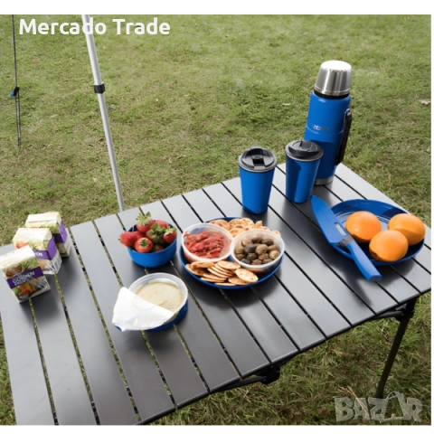Сгъваема маса за къмпинг Mercado Trade, За плаж, Градина, Черен, снимка 4 - Къмпинг мебели - 54283779