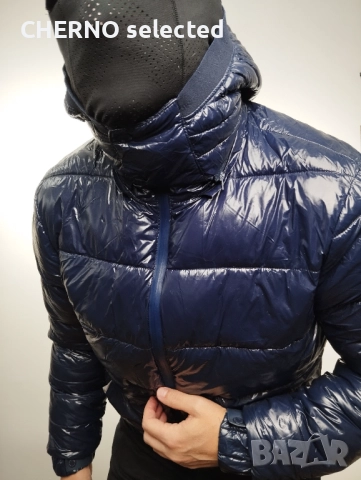 Яке Marina Militare Hooded Shiny Down Jacket – Размер L – Синьо – Отлично състояние, снимка 5 - Якета - 52799163