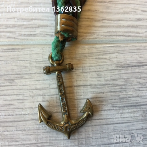 НОВА оригинална мъжка морска гривна с котва BROOKS BROTHERS от САЩ, снимка 5 - Други - 51533255