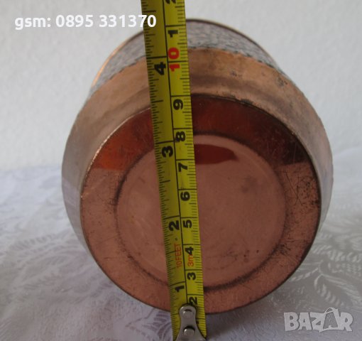 Масивен Поднос-пано месинг и 2 броя медни съдове, съд, метал, мед, чаша, купа, метални , снимка 10 - Други - 40212906